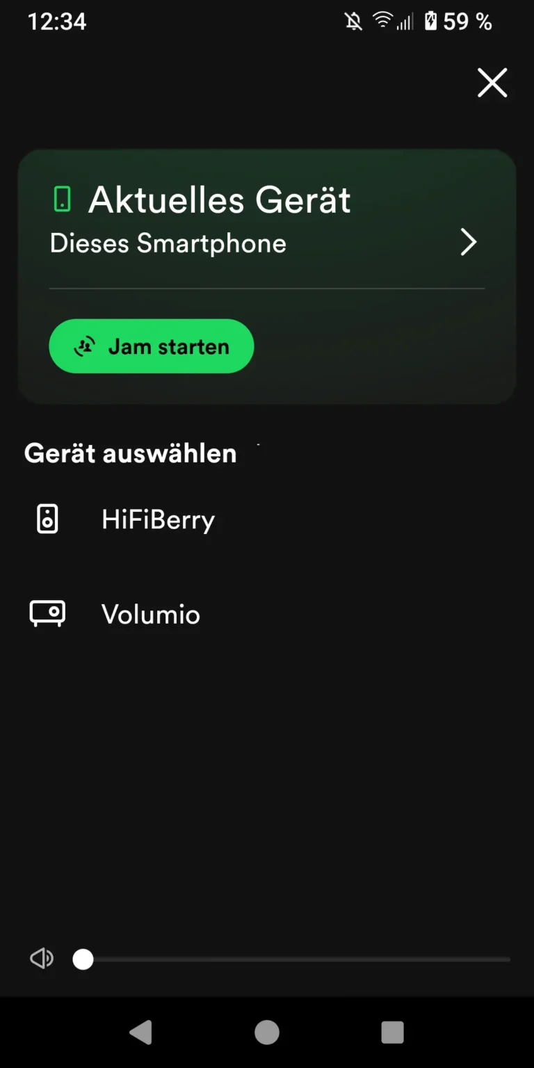 Spotify App Verbinden mit Volumio