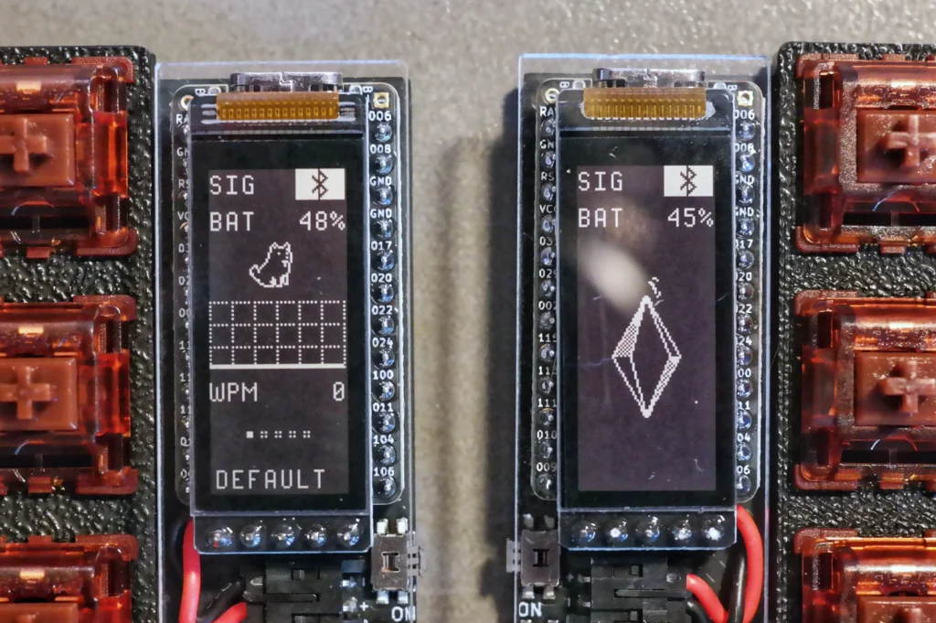 Wireless Corne Keyboard: Displays nach Aufspielen der Firmware