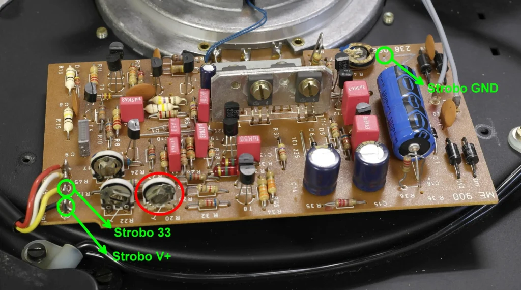 LED Stroboskop für Plattenspieler Dual mit ATTiny24: Anschluss im Dual 704